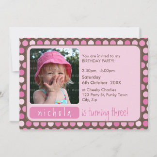 PHOTO BIRTHDAY PARTY INVITES :: spotty 4L