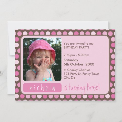 PHOTO BIRTHDAY PARTY  INVITES :: spotty 4L
