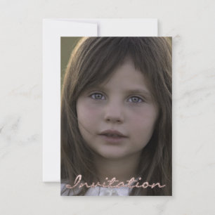 Photo Birthday Party Rose Gold Glitter Invitation