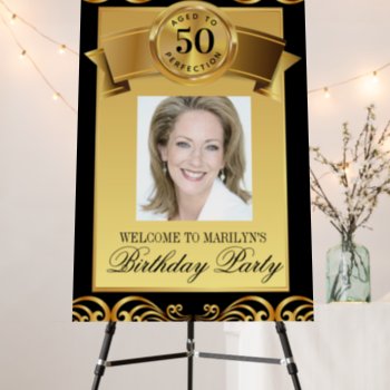Photo Birthday Party Welcome Sign Any Number by Pure_Elegance at Zazzle