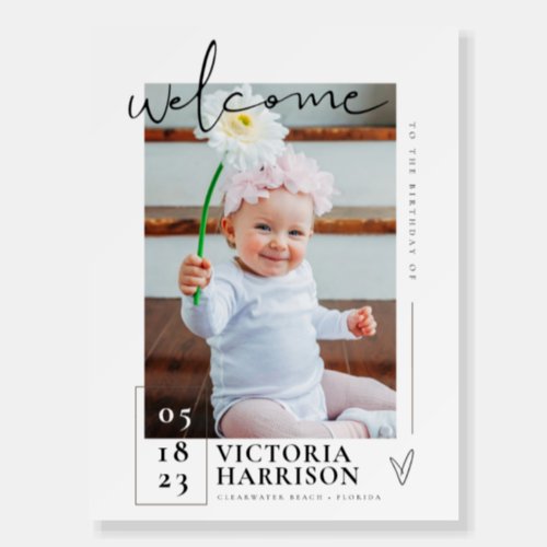 Photo Birthday Sign Welcome Sign Foam Core Board