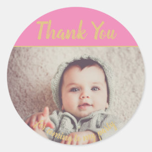 Photo Birthday Thank You Stickers