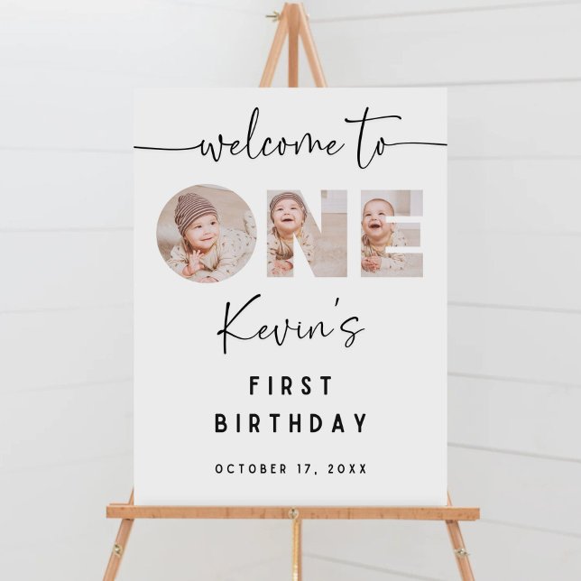 Photo Birthday Welcome Sign Template  1st Birthday (Creator Uploaded)
