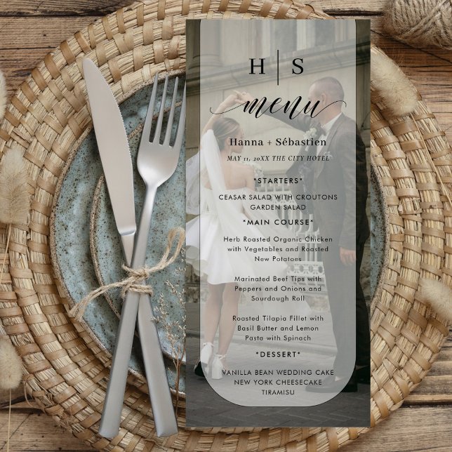 photo Black and White Wedding Menu (Creator Uploaded)