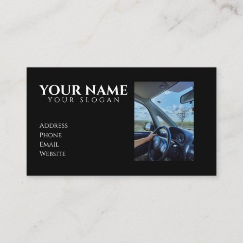 Photo Black Auto Glass Repair Business Card