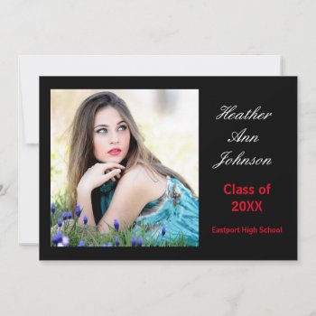 Photo Black Background - Grad Announcement by Midesigns55555 at Zazzle
