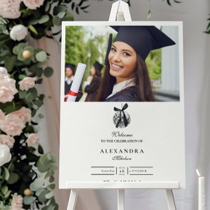 Photo Black Bow Disco Ball Graduation Party Foam Board