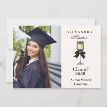 Photo Black Bow Pearl Champagne Graduation