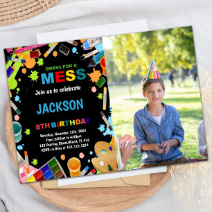 Photo Black Dress For Mess Paint Invitations