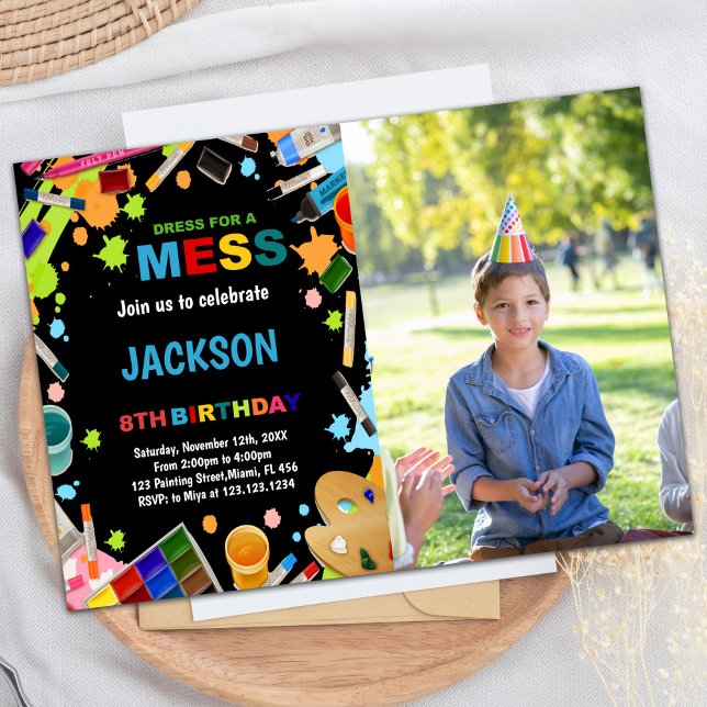 Photo Black Dress For Mess Paint Invitations (Photo Black Dress For Mess Paint Invitations)