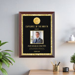 Photo Black Gold Glitter Employee of the Month Award Plaque<br><div class="desc">Celebrate excellence with our "Photo Black Gold Glitter Employee of the Month" award! This stunning plaque features a sleek black background adorned with shimmering gold glitter, making it a standout piece for any workplace. Perfect for showcasing your top achiever, it includes a customizable photo area to highlight their success. Recognize...</div>
