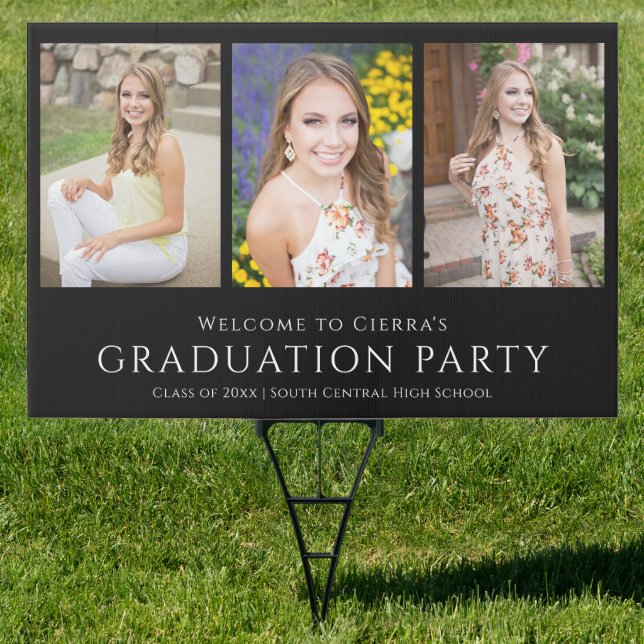 Photo Black Graduation Party Welcome Sign (Insitu)