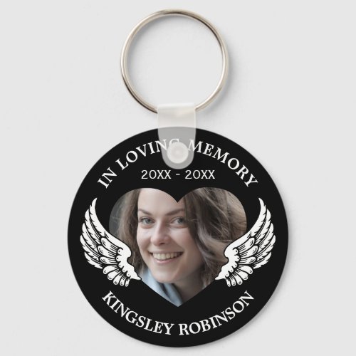 Photo Black Memorial Keepsake Keychain