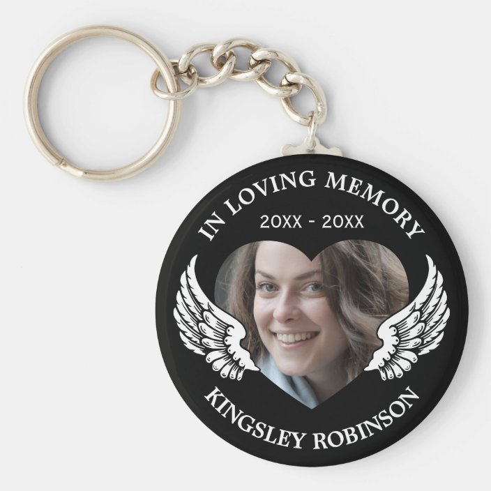 Photo Black Memorial Keepsake Keychain