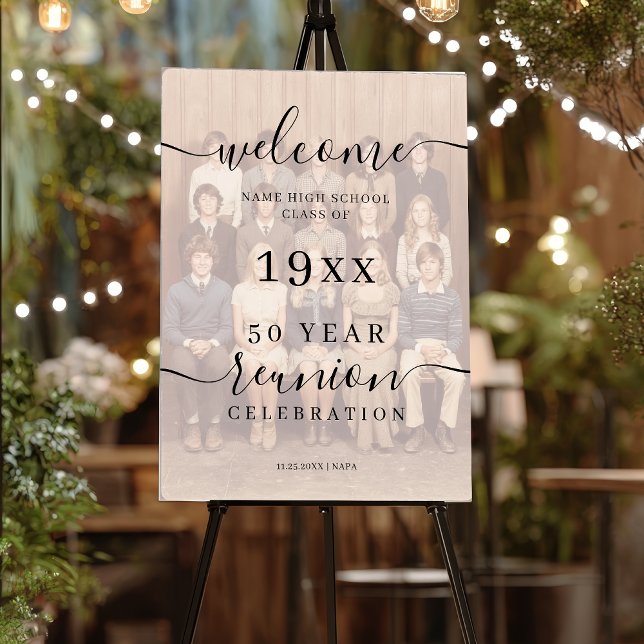 Photo Black Script Class 50th Reunion Welcome Foam Board (Photo Black Script Class 50th Reunion Welcome Foam Board)