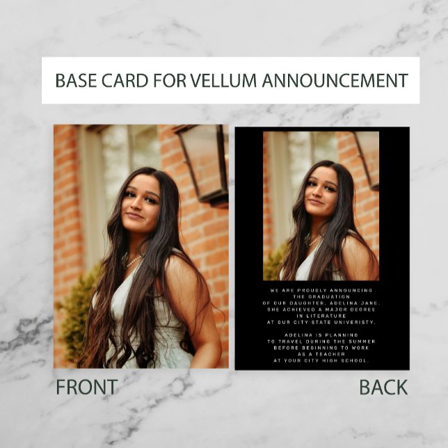 Photo black white BASE CARD for vellum graduation (Creator Uploaded)
