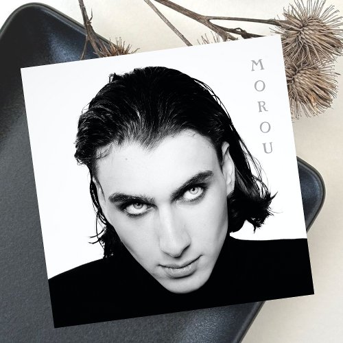 Photo Black  White l Modern Actor Model Casual Square Business Card
