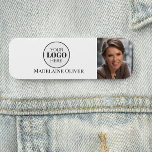  Photo Black White Logo Simple Name Tag