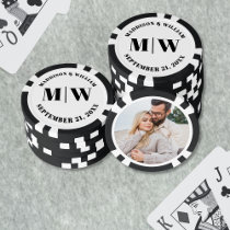 Photo Black White Wedding Favor Poker Chips