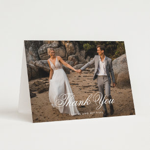 Photo Blank Wedding Letterpress Thank You Card