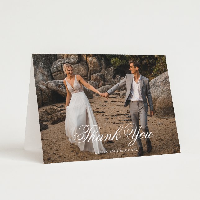 Photo Blank Wedding  Letterpress Thank You Card (Creator Uploaded)