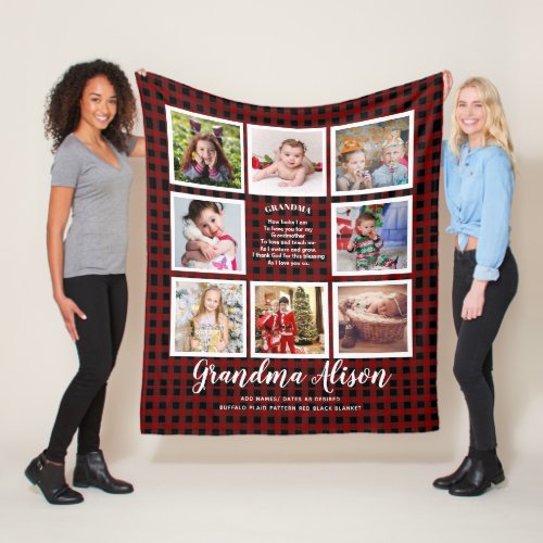 Photo Blanket Grandma Poem Grandpa Family Tree