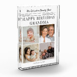 Photo Block Birthday Photo Collage for Grandma<br><div class="desc">This charming Newspaper-Style photo block brings a fun, nostalgic twist to their special day. Ideal for Grandma or any recipient, simply customize the name of your choosing! All text and images are fully customizable and easy for you to edit. Designed to resemble a vintage newspaper, it features personalized headlines and...</div>