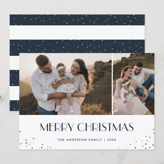 Photo Blue and White Merry Christmas
