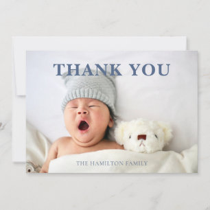 Photo Blue Baby Shower Bible Verse Thank You Card