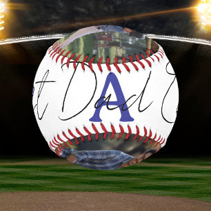 Photo Blue Best Dad Ever Baseball Personalize