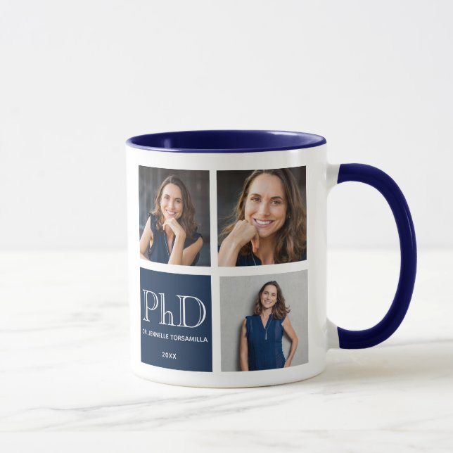 Photo Blue PhD Graduation Mug (Right)