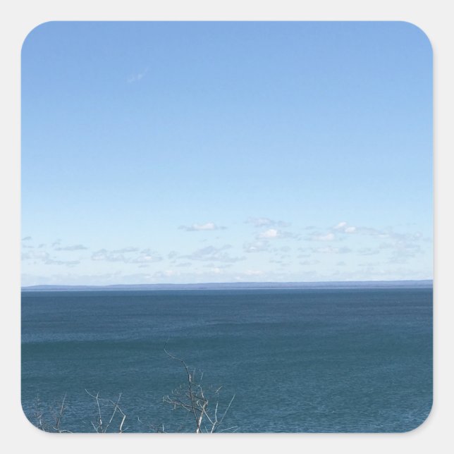 Photo Blue Sky Over Lake Superior   Square Sticker (Front)