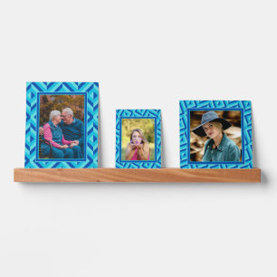 Photo Blue Three-Tone Diamond Pattern Picture Ledge