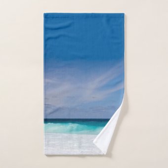 Photo Blue Turquoise Aqua White Beach Bath Towel Set | Zazzle