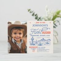 Photo Blue Western Desert Rodeo 1st Birthday