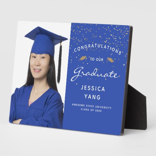 Photo Blue White Gold Graduation Keepsake