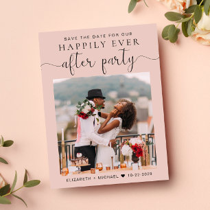 Photo Blush Pink Wedding Reception Save the Date Announcement Postcard