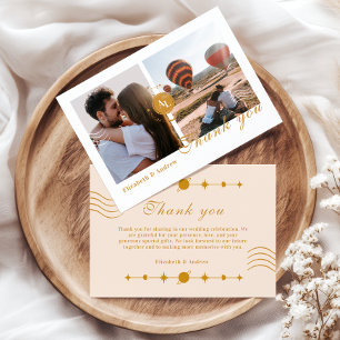 Photo Boarding Pass Cosmic Wedding  Thank You Card