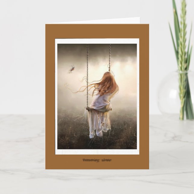 photo bohême romantique balançoire jeune fille card (Front)