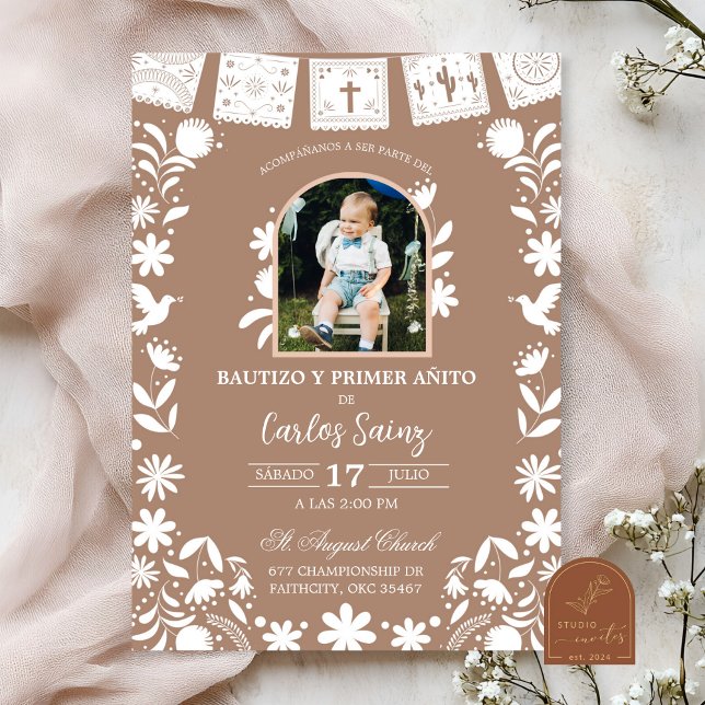 Photo Boho Brown Cielito Lindo Baptism Invitation (Creator Uploaded)