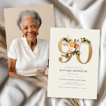 Photo Boho Floral 90th Birthday Invitation<br><div class="desc">Photo Boho Floral 90th Birthday Invitation. Embrace a boho vibe with this floral milestone birthday party invitation. Simple modern accents meet whimsical details, creating a stylish and unforgettable design for your celebration. The soft floral elements and clean, contemporary touches offer a perfect blend of elegance and charm. Ideal for marking...</div>