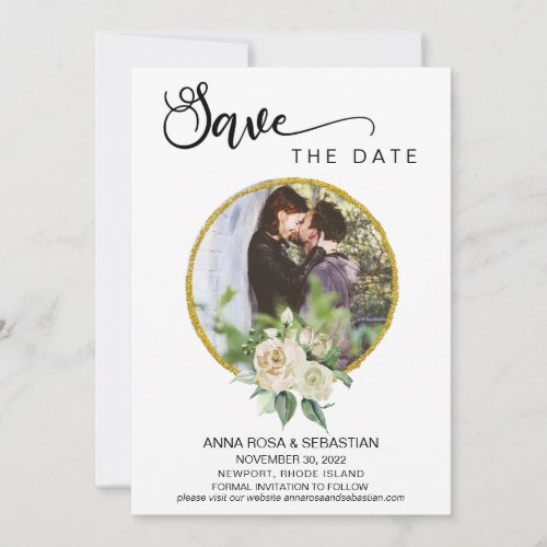  PHOTO Boho Floral Roses Wedding Save The Date