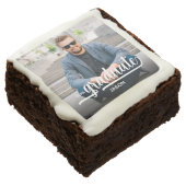 Photo Bold Graduate Script Graduation Party Brownie (Angled)