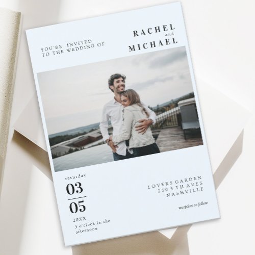 Photo Bold Minimal Trending Wedding  Invitation