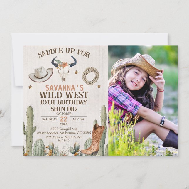 Photo Boot Wild West Western Birthday Invitation (Front)
