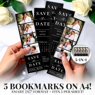 Photo Booth 2x7" Bookmark Save the Date Wedding