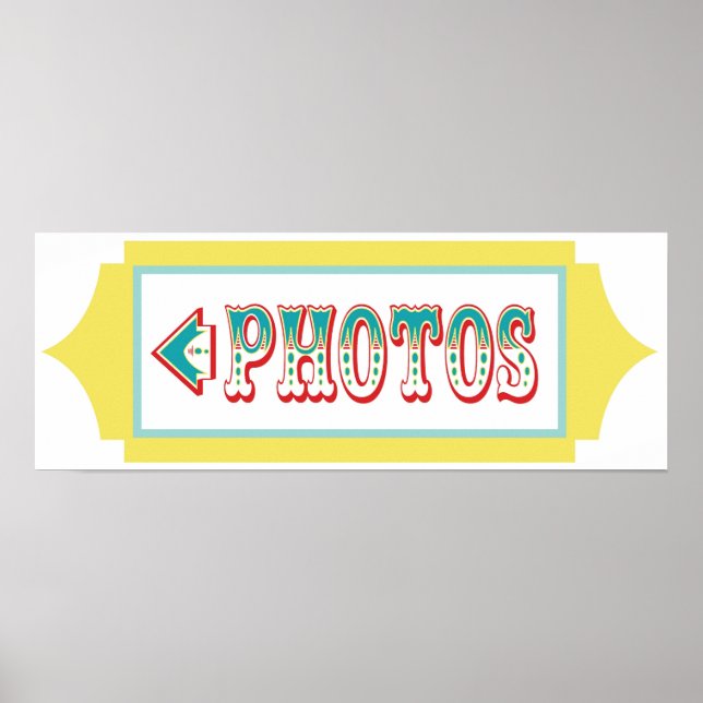 Photo Booth Arrow Sign Carnival Circus Birthday LT (Front)