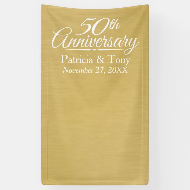 Photo Booth Backdrop - 50th Wedding Anniversary Banner (Vertical)