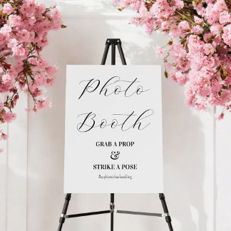 Photo Booth Black White Wedding Foam Board