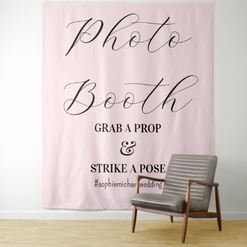 Photo Booth Blush Pink Wedding  Tapestry